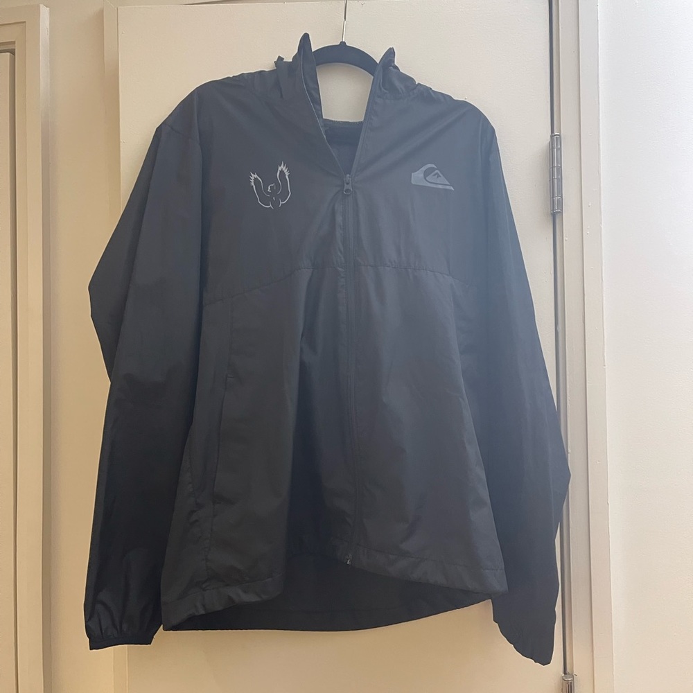 Men’s Quiksilver Black Windbreaker with Johns Hopkins Hoptoberfest Insignia